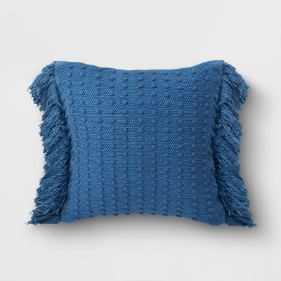 KAVKA Designs Shibori Stripe Indoor-Outdoor Pillow, Blue BBAAVC6503OD16 - SALTWATER Collection Size: 16X16X6 -