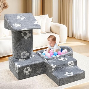 Hooseng Kids Couch, 5-in 1 Modular Sectional Toddler Playing Sofa, Multi-Combination Glow-in-The-Dark Climbing Blocks Toys - 1 of 4