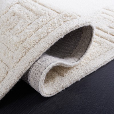 Ivory Hand-Tufted Wool 4' x 6' Rectangular Area Rug
