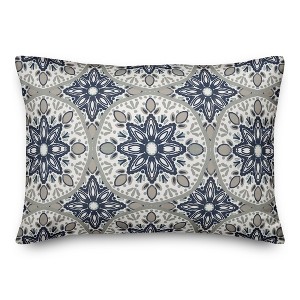 Creative Products Faded Blue Gray Medallions 14x20 Indoor / Outdoor Pillow - 1 of 4