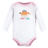 Hudson Baby Infant Girls Cotton Long-Sleeve Bodysuits, Cuteasaurus 5-Pack - 3 of 4