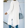 Coolmee Long Cardigan Sweaters for Women Ribbed Knit Open Front Long Sleeve Side Slit Fall Casual Coat - 4 of 4