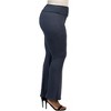 24seven Comfort Apparel Black Bell Bottom Foldover Waist Plus Size Sweatpants - 2 of 3