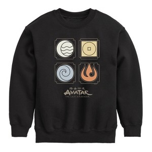 Boys' - Avatar: The Last Airbender - Nations Symbols Graphic Long Sleeve Fleece Sweatshirt - 1 of 4