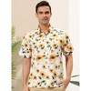Lars Amadeus Men's Sunflower Printed Short Sleeve Button Down Hawaiian Shirt - 2 of 4