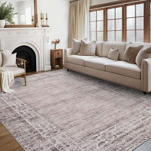 Border Area Rug Washable Rug for Living Room Soft Stain Resistant Rug Non Slip Floor Cover Non Shedding Bedroom Rug - 1 of 4