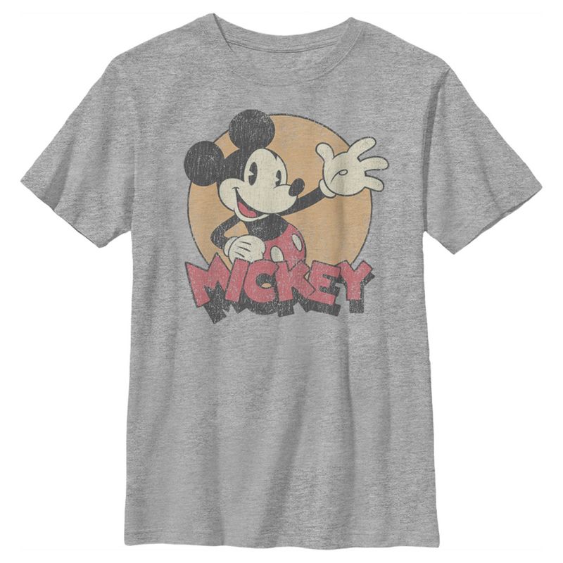 Boy's Disney Mickey Mouse Old School Distressed T-Shirt, 1 of 6