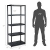Costway 5-Tier Storage Shelving Freestanding Heavy Duty Rack Black - 2 of 4