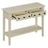 GlasFlength Console Tables Rustic Entryway Table with Two Drawers and Open Shelf Elegant Design for Living Room Hallway, Beige, 38.2"*13"*31.9" - 3 of 4