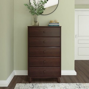 Plank+Beam Solid Wood Classic 5-Drawer Solid Wood Dresser, Storage Dresser for Bedroom, Chest of Drawers - 1 of 4