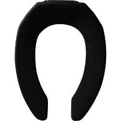 Never Loosens Elongated Open Front Commercial Plastic Toilet Seat Black - Mayfair by Bemis