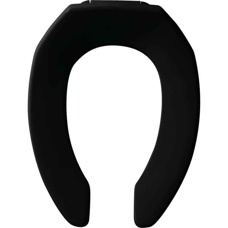 Never Loosens Elongated Open Front Commercial Plastic Toilet Seat Black - Mayfair by Bemis, 1 of 5