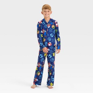 Boys' Super Mario Pajama Pants - Blue - 1 of 4