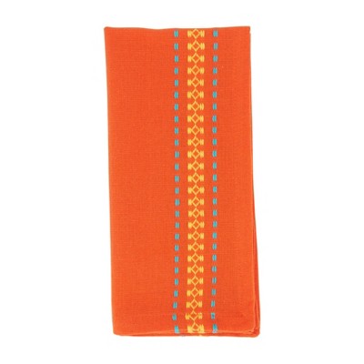 Saro Lifestyle Dobby Border Napkin, 18" Square, Tomato (Set of 4)