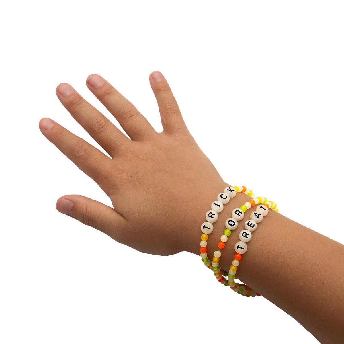 Glow-in-the-Dark Beaded Trick-or-Treat Halloween Bracelet Craft Kit - Makes 6 - thumbnail 4