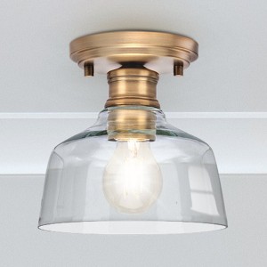 Urban Ambiance Luxury Transitional Indoor Ceiling Light,  7''H x 7-5/8"W x 7-5/8''D,  Vintage Brass Finish, UHP4883 - 1 of 4