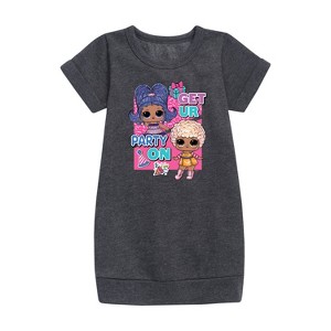 Girls' - LOL Surprise! - Get UR Party On Graphic Short Sleeve Fleece Dress - 1 of 2
