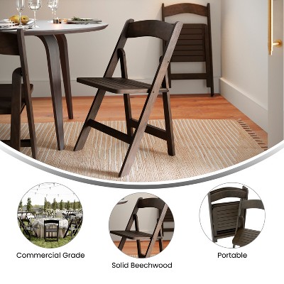 Early American Solid Beechwood Foldable Dining Side Chair