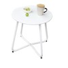 DOMETOUR Steel Outdoor Side Table Round Patio End Table with Adjustable Feet, Elegant Portable End Table for Garden Balcony Yard - 2 of 4