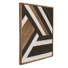 24" x 24" Ballez Shiplap Wood Plank Art Brown - Kate and Laurel: Rustic Chic, Home Office Decor, Geometric Shapes - 2 of 4