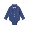 Andy & Evan  Infant  Navy Suspender Shirtzie w/Faux Denim Terry Pant - 4 of 4