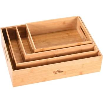 Drawer Organizer -5 Compartment Modular Natural Wood Bamboo Space Saver  Tray Storage for Kitchen, Office, Bedroom and Bathroom by Hastings Home