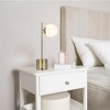Small Brass Table Lamp – White Glass Globe Shade, 110-120V Plug-In Modern Desk Light for Office or Reading - 4 of 4