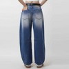 Women's Barrel Leg Baggy Jeans – High Rise Vintage Wash Slouchy Fit Denim by Cherie Code - 4 of 4