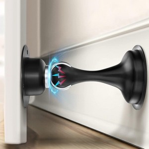DOMETOUR Magnetic Door Stopper, Stainless Steel Holder, Wall/Floor Mount, No-Drill, Adhesive & Screws, Strong Magnet, 1 Pc - 1 of 4