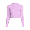 Lands' End Women's Long Sleeve Mock Neck Cropped UPF 50 Sun Protection Rash Guard - 3 of 3