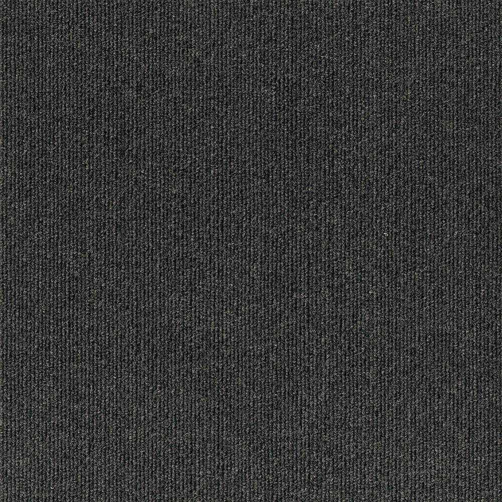 Photos - Area Rug 18" 16pk Rib Carpet Tiles Black - Foss Floors: Indoor/Outdoor, Pet-Friendl