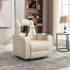 Dexmalle 270 Degree Swivel PU Leather Recliner,Tray Table/Phone/Cup  Holder/USB Port,White - 2 of 4