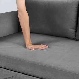 LOVMOR 54" Modern Convertible Sofa Bed with 2 Detachable Arm Pockets, Loveseat adjustable Sofa with Pull Out Bed with Bedhead, 2 Pillows - 1 of 3
