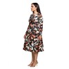 24seven Comfort Apparel Long Sleeve Midi Dress in Animal Print - 2 of 3