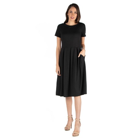 24seven Comfort Apparel Women's Short Sleeve Midi Dress : Target