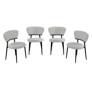 Christopher Knight Home Atrass Upholstered Dining Chair with Metal Legs (Set of 4) - 1 of 4