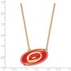 Black Bow Jewelry 14k Yellow Gold Plated Sterling Silver Carolina Hurricanes NHL Necklace 18 Inch - 2 of 4