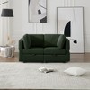 LOVMOR Contemporary Modern Upholstered Fabric Sofa with Storage Seats and Ottomans, 2 Seater Sofa Fabric Couch with Adjustable Arms and Backs - 3 of 4