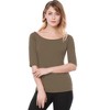 INSPIRE CHIC Women's Half Sleeves Scoop Neck Fitted Layering Soft T-Shirt - 3 of 4