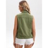 INSPIRE CHIC Women's Sleeveless Turndown Collar Button Down Chest Flap Pockets Washed Denim Vest - 4 of 4