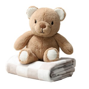 The Peanutshell Gift Set, Teddy Bear Plush Stuffed Animal Toy and Blanket for Boys and Girls - 1 of 4