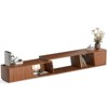 Gymojoy Wood Entertainment Center Walnut TV Console Table Up to 110" w/Shelves Cabinet for Home - 3 of 4