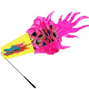 Holographic Dragon Dance Streamer, 9.8ft Rainbow Dragon Ribbon Poi with Fiberglass Wand for Outdoor Fitness Party Stage Performance Prop - 1 of 1