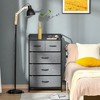 SEVOBAL Dressers 5 Drawer Fabric Chest of Drawers with Steel Frame and Wooden Top for Practical Bedroom and Entryway, Gray, 11.5"*22.8"*39" - 2 of 4