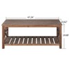 47" Modern Coffee Table with Storage Shelf, Farmhouse Rectangle Living Room Center Table for Small Spaces, Easy Assembly - 2 of 4
