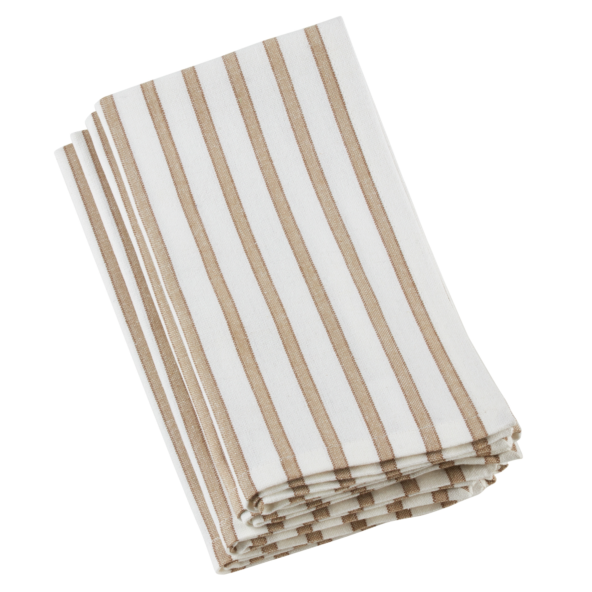 Saro Lifestyle Cotton Striped Napkins, Beige, (Set of 8 pcs)