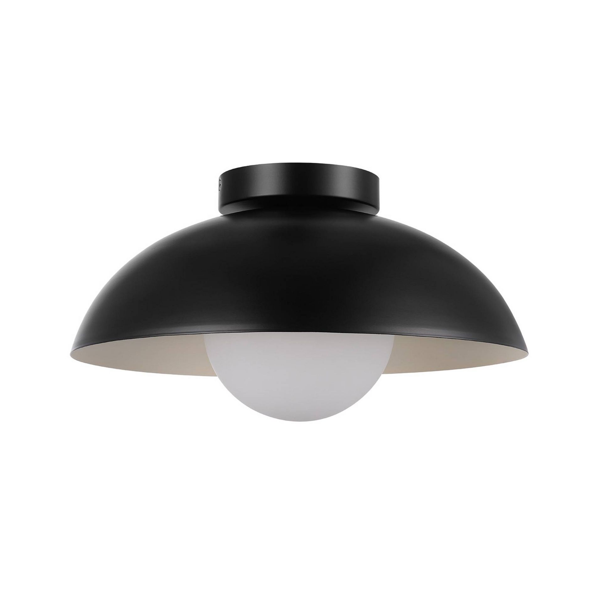 Globe Electric 1-Light Matte Black Flush Mount Ceiling Light: ETL Listed, Wall & Ceiling Compatible, Includes Mounting Hardware