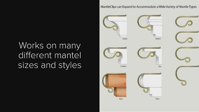 Gold Glitter Adjustable Metal Mantle Clip Stocking Holders