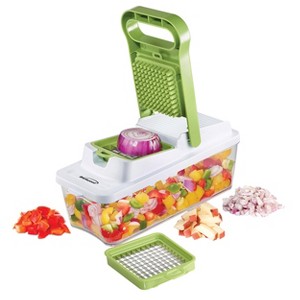 Brentwood Food Chopper and Vegetable Dicer with 6.75 Cup Storage Container in Green - 1 of 4