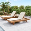 VisioGear Chaise Lounge Chairs, Pool Chairs Lounges with Space On One Side, Beach Recliners with Adjustable Backrest, Cream, 79"*37.75"*34" - 4 of 4